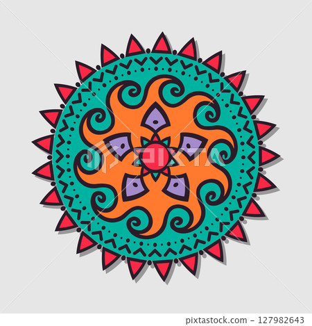Vector bright mandala 127982643