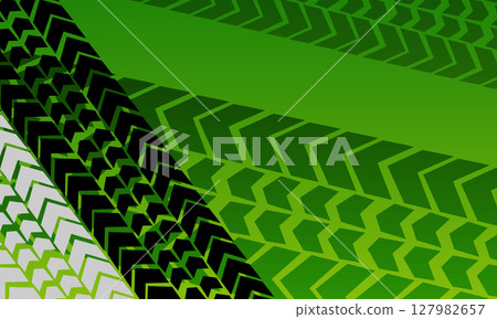 Green gradient tire tracks background 127982657