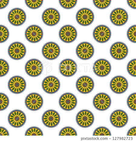 Seamless vector mandala pattern on white background Seamless vector mandala pattern on white background 127982723