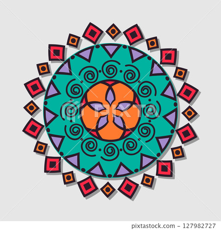 Vector floral mandala Vector floral mandala 127982727