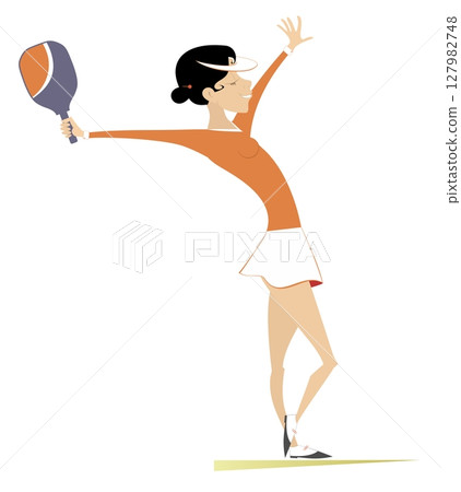 racket, woman, vector 127982748