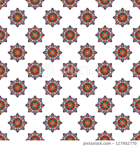 Seamless pattern colorful mandala on white background Seamless pattern colorful mandala on white background 127982770