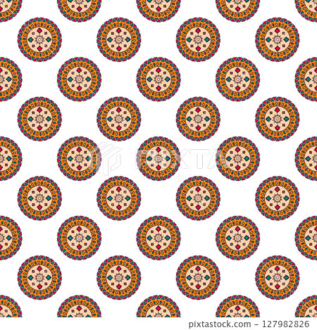 Seamless pattern flower mandala 127982826