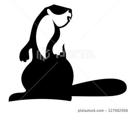 beaver, vector, silhouette 127982998