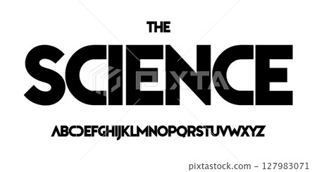 Science technology font, futuristic alphabet for scientific headline, medical digital product logo, display device typography, app UI typographic design. Modern vector typeset. Science technology font, futuristic alphabet for scientific headline, medical digital product logo, display device typography, app UI typographic design. Modern vector typeset. 127983071