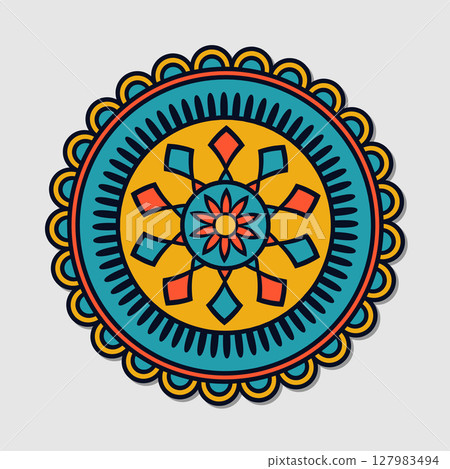 Vector bright mandala 127983494