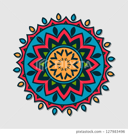 Vector floral mandala Vector floral mandala 127983496