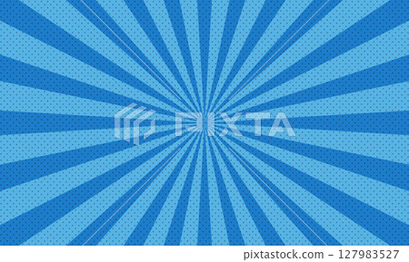 Retro comic rays blue dots background Retro comic rays blue dots background 127983527