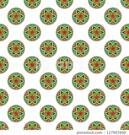 Seamless pattern flower mandala Seamless pattern flower mandala 127983980