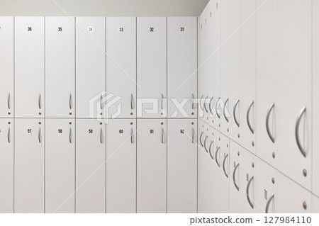 Locker room lockers in a gym 127984110