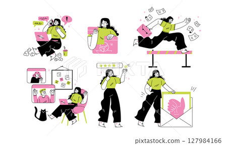 Dynamic and Engaging Illustrations that Depict Modern Work Life and Creative Endeavors 127984166