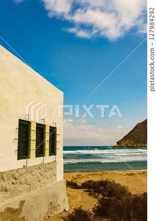 Beach El Playazo, seascape in Spain. 127984292