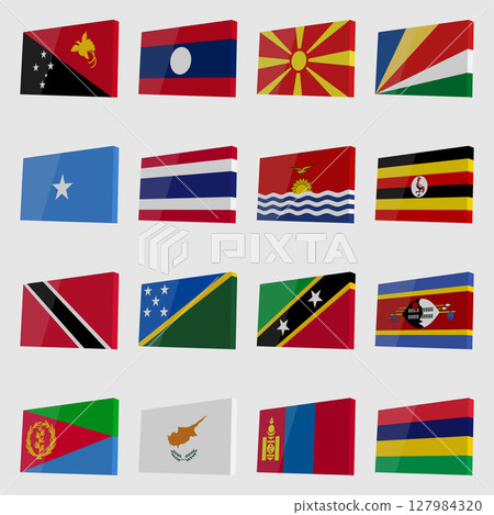 3D national flags with highlights 127984320