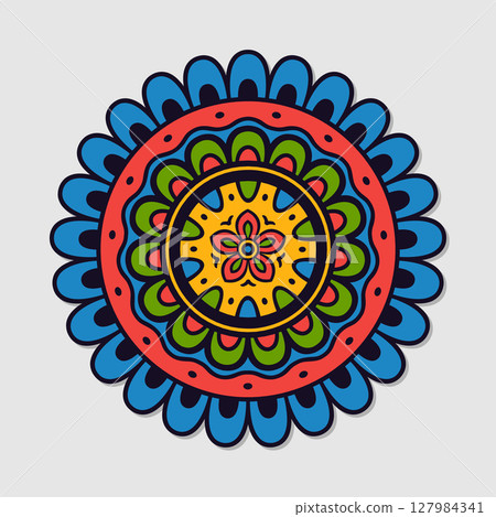 Vector floral mandala 127984341