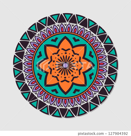 Vector bright mandala 127984392