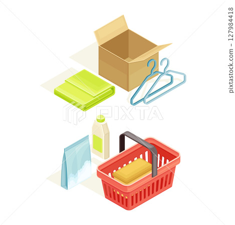 Online shopping elements set. E-commerce concept isometric vector illustration 127984418