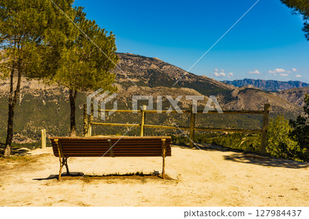 Rest area in mountains, Spain Rest area in mountains, Spain 127984437