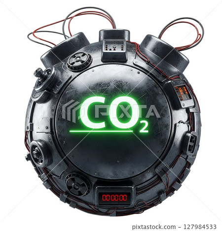 3d carbon bomb explosion visualization, toxic smoke clouds and eco disaster 127984533