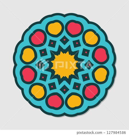 Colorful mandala vector 127984586
