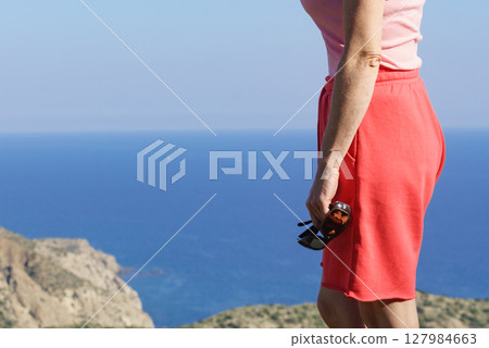Woman enjoy coast view in Spain 127984663