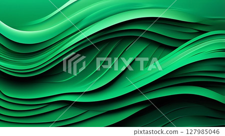 Contemporary Green Swirling Art 127985046