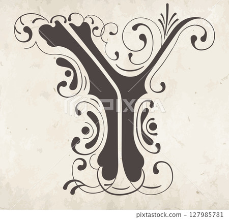 Decorative letter Y Decorative letter Y 127985781