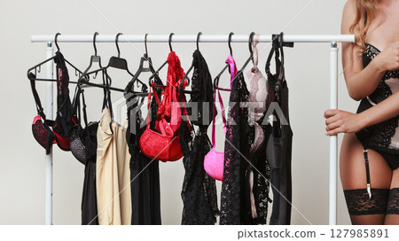Sensual girl on sexy shopping. Sensual girl on sexy shopping. 127985891