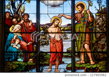 Baptism of Jesus by John the Baptist 127985962