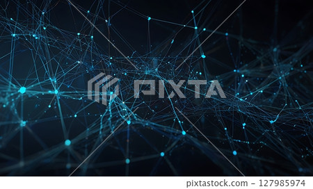 Abstract tech visualization of smart grid structure powered by data flow and virtual intelligence 127985974