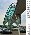Bottom view of the Bridge of Peace in Tbilisi, Georgia. High quality photo 127986099