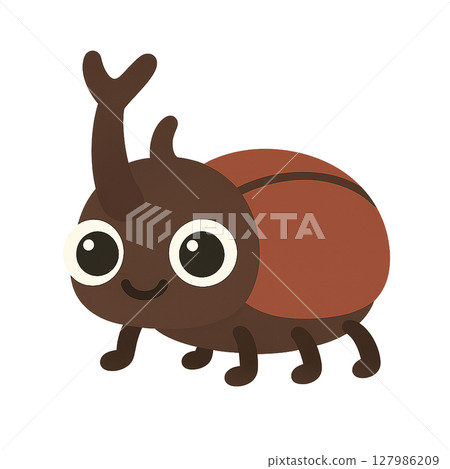 可愛風格的甲蟲插圖 可愛風格的甲蟲插圖 127986209