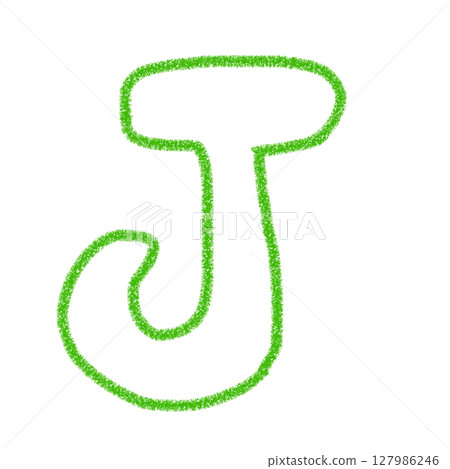 Alphabet J Handwritten letters Cute material Green Illustration Material Icon Crayon style Alphabet J Handwritten letters Cute material Green Illustration Material Icon Crayon style 127986246