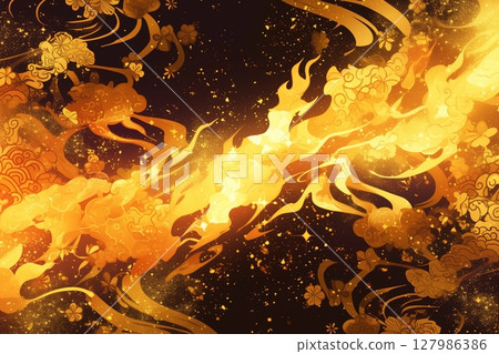 Japanese-style design/background material "AI generated images" 127986386