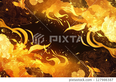 Japanese-style design/background material "AI generated images" 127986387