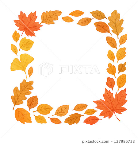 Autumn leaves frame cutout material Autumn leaves frame cutout material 127986738