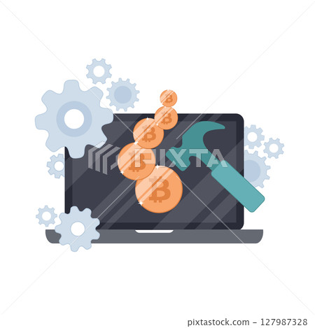 bitcoin, coin, vector 127987328