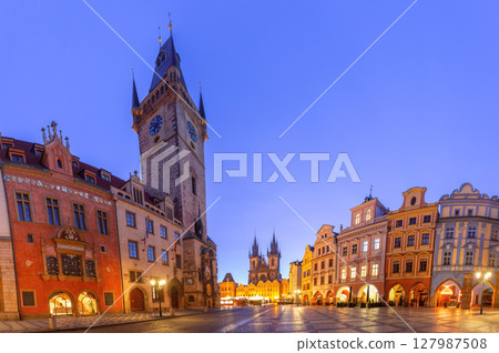 Old Town Square at dawn, Prague, Czech Republic 127987508
