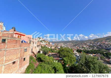 The cityscape of Guanajuato, the most beautiful World Heritage city in Mexico, Central America 127987678