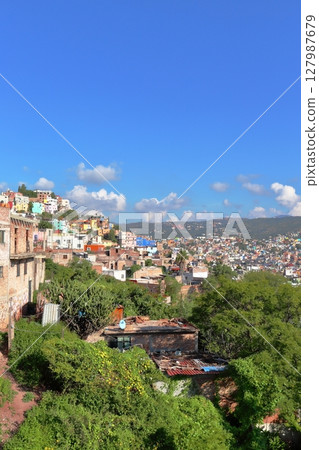 The cityscape of Guanajuato, the most beautiful World Heritage city in Mexico, Central America 127987679
