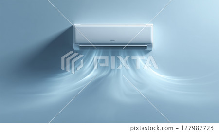 A simple expression of air conditioning that conveys a feeling of coolness A simple expression of air conditioning that conveys a feeling of coolness 127987723