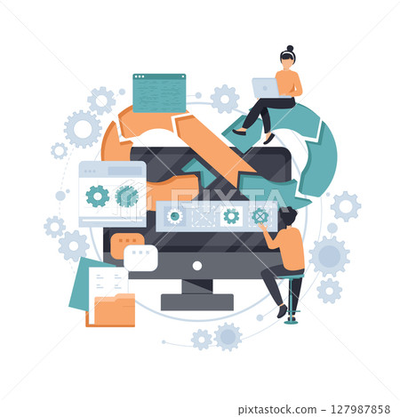 engineer, programming, vector 127987858