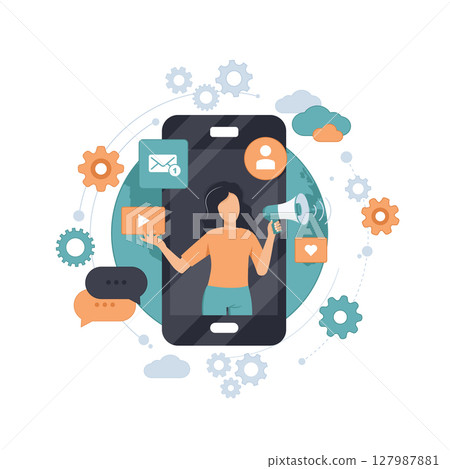 megaphone, speech, vector 127987881