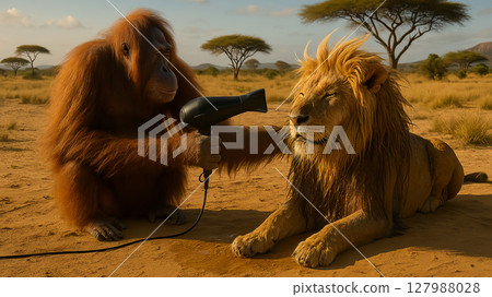 Orangutan beauty salon!? That kind of thing is "Orang" on the pestering daily life Orangutan beauty salon!? That kind of thing is "Orang" on the pestering daily life 127988028