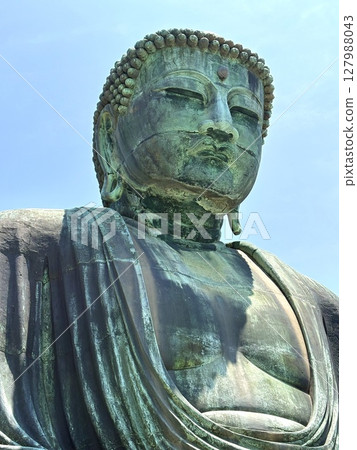 The Great Buddha of Kamakura seen from below 127988043