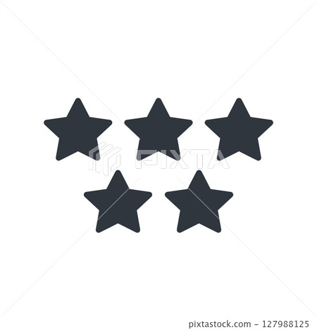 Five stars vector icon. filled flat sign for mobile concept and web design. Symbol, logo illustration. Vector graphics. Vote, rate concept Five stars vector icon. filled flat sign for mobile concept and web design. Symbol, logo illustration. Vector graphics. Vote, rate concept 127988125