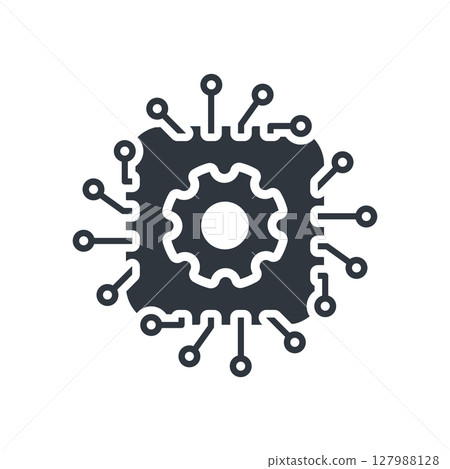 Artificial intelligence AI processor chip icon.AI Processor circuit vector set. Mini AI CPU icon collection Artificial intelligence AI processor chip icon.AI Processor circuit vector set. Mini AI CPU icon collection 127988128