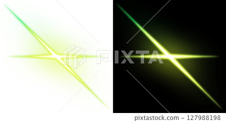 Lime green star flare on transparent and black background 127988198