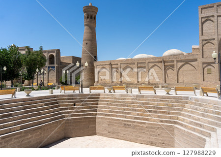 Ancient architecture and blue sky in Bukhara, Uzbekistan Ancient architecture and blue sky in Bukhara, Uzbekistan 127988229