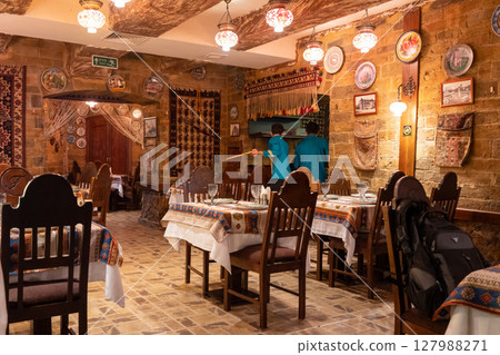 Traditional restaurant interior in Baku Traditional restaurant interior in Baku 127988271