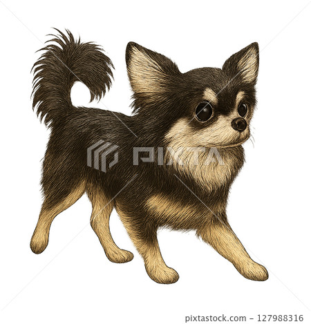 站立的吉娃娃的插圖 127988316